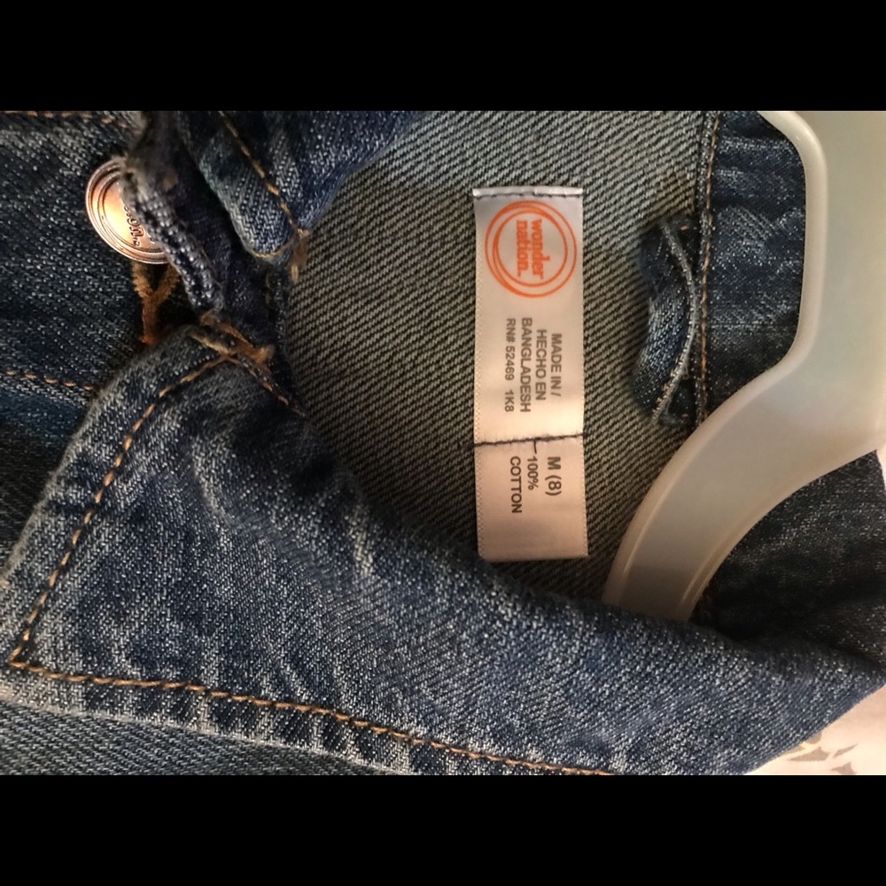 S🚫LD NWT Wonder Nation Denim Jacket (INDIGO DENIM) Size M(8) 100% Cotton - Picture 4 of 5